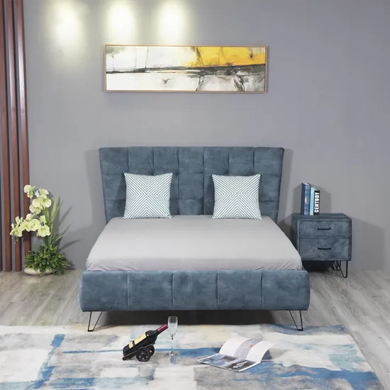 Huayang OEM Customized Wooden Bedroom Home Furniture Double Modern Bed Queen Bed Manufacturer