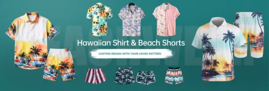 Camicia hawaiana da spiaggia estiva confortevole con stampa personalizzata a basso MOQ di vendita calda estiva 2023