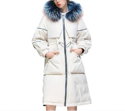 Piumini con cappuccio invernali da donna bianchi 2023 cappotti lunghi da donna